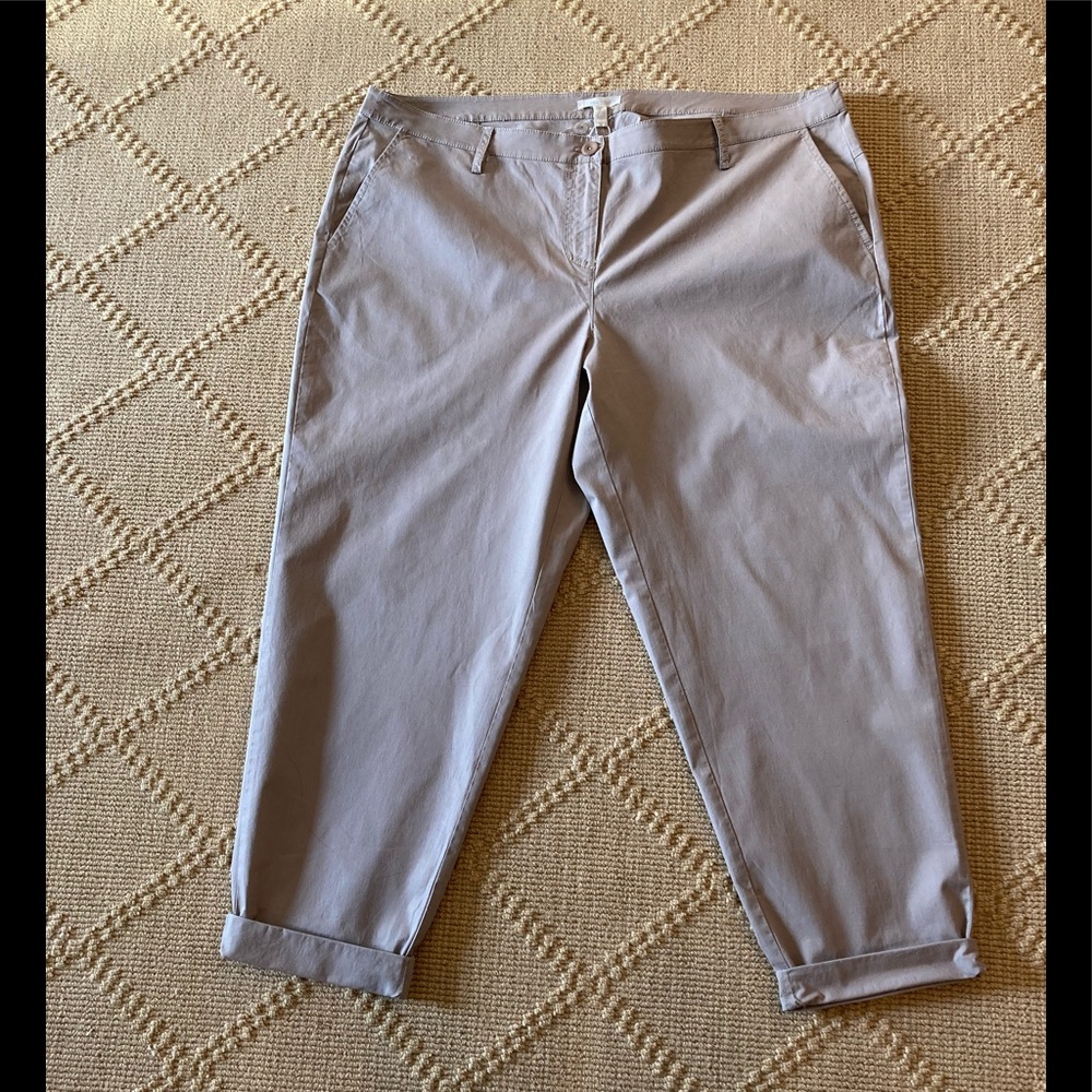 Eileen Fisher Mocha Trouser Cotton Tencel Twill XL